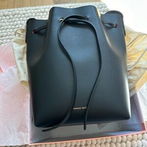 Mansur Gavriel Mini Bucket Bag Black/Flamma Color